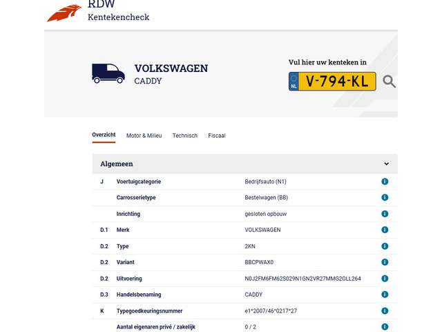 Volkswagen Caddy 2018 Benzine