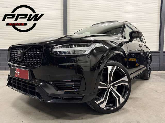 Volvo XC90 t8 recharge awd r-design long range 455pk pano/luchtvering/trekhaak/head-up/360camera/h&k/acc/pilot-assist/keyless/22"lmv/r-design edition plus dark/black all black foto 6