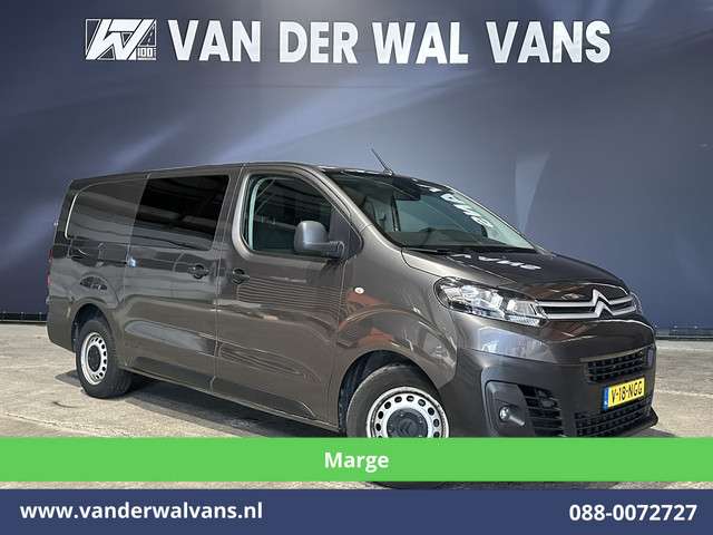 Citroën Jumpy 2.0 BlueHDI **MARGE, GEEN BTW** 123pk L3H1 Dubbele cabine Euro6 Airco | 6-Zits | 2x Zijdeur | Navigatie 2500kg trekhaak, Apple Carplay, Android Auto, Cruisecontrol, Parkeersensoren