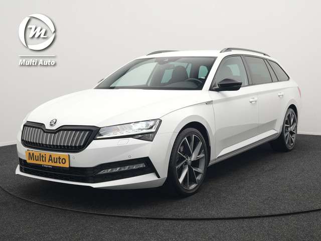 ŠKODA Superb Combi 1.4 TSI iV Sportline Business Plug In Hybrid 218pk Dealer O.H PHEV | Adaptive Cruise | Alcantara Sportstoelen Memory & Verwarmd | Apple Carplay | Sfeerverlichting | Keyless | Blis | Camera | Virtual | Navigatie | DAB |