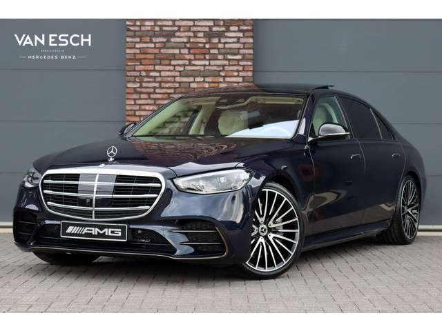 Mercedes-Benz S-klasse 580 V8 4MATIC Lang AMG Line | Airmatic | Achterasbesturing | Distronic+ | Standkachel | Burmester | HUD | Zonweringspakket | MBUX Tablet | Exclusief Leder | Digital Light | 3D-Display |