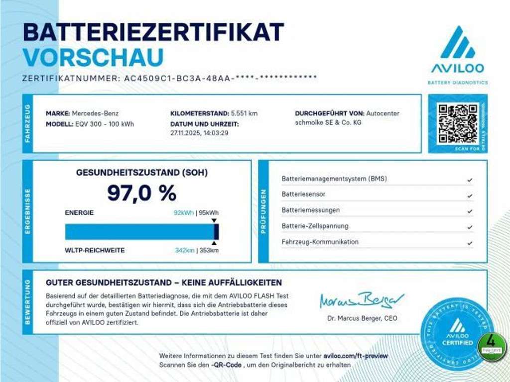 Mercedes-Benz EQV 2024 Elektrisch