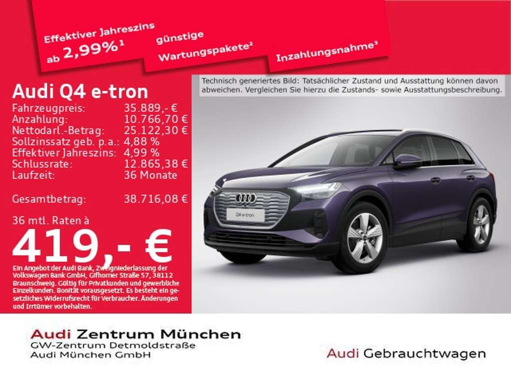 Audi Q4 e-tron 2022 Elektrisch